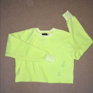 NEVER WORN BDG cropped neon sweatshirt